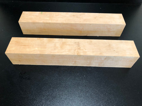 2"x2"x12" KD Figured Fireland Cherry (2 pcs) Wood Spindle Turning Blank (#00618)