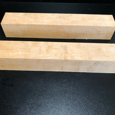 2"x2"x12" KD Figured Fireland Cherry (2 pcs) Wood Spindle Turning Blank (#00618)