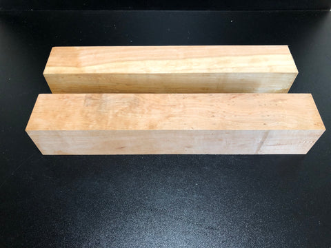 2"x2"x12" KD Figured Fireland Cherry (2 pcs) Wood Spindle Turning Blank (#00619)