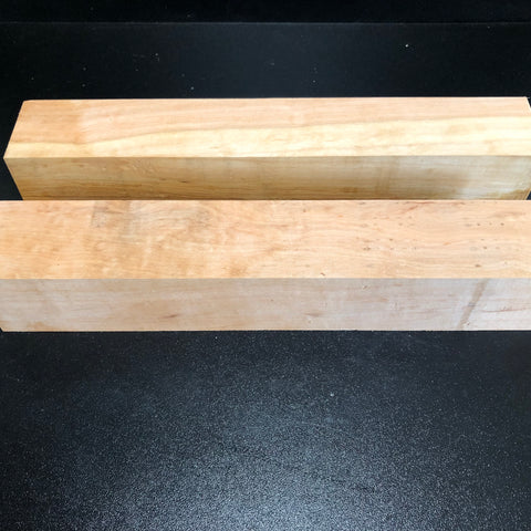 2"x2"x12" KD Figured Fireland Cherry (2 pcs) Wood Spindle Turning Blank (#00619)