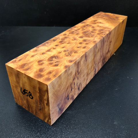 3"x3"x12 Thuya Burl Wood Spindle Turning Blank (#00658)