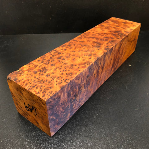 3"x3"x12 Thuya Burl Wood Spindle Turning Blank (#00659)