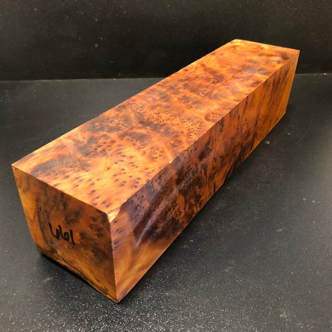 3"x3"x12 Thuya Burl Wood Spindle Turning Blank (#00661)