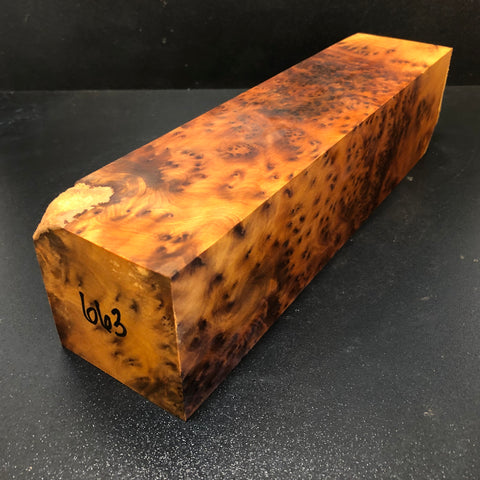 3"x3"x12 Thuya Burl Wood Spindle Turning Blank (#00663)