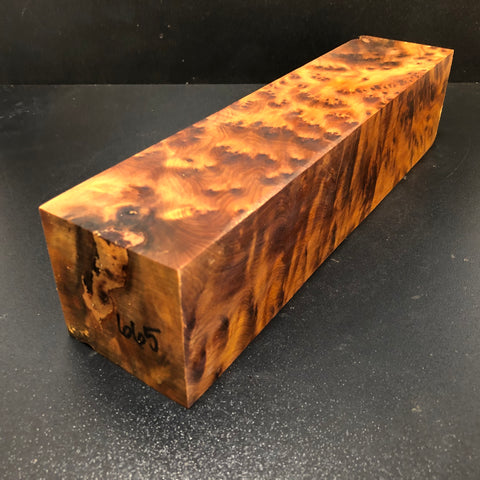3"x3"x12 Thuya Burl Wood Spindle Turning Blank (#00665)