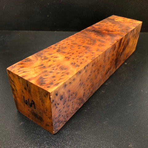 3"x3"x12 Thuya Burl Wood Spindle Turning Blank (#00669)