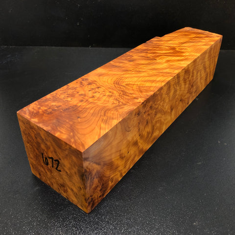 3"x3"x12 Thuya Burl Wood Spindle Turning Blank (#00672)