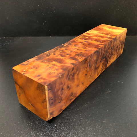 3"x3"x12 Thuya Burl Wood Spindle Turning Blank (#00673)