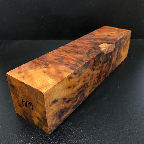 3"x3"x12 Thuya Burl Wood Spindle Turning Blank (#00674)