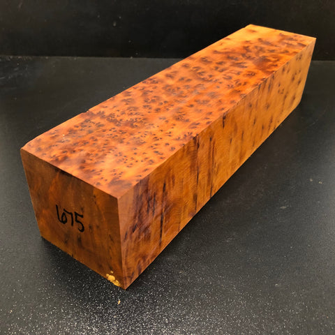 3"x3"x12 Thuya Burl Wood Spindle Turning Blank (#00675)