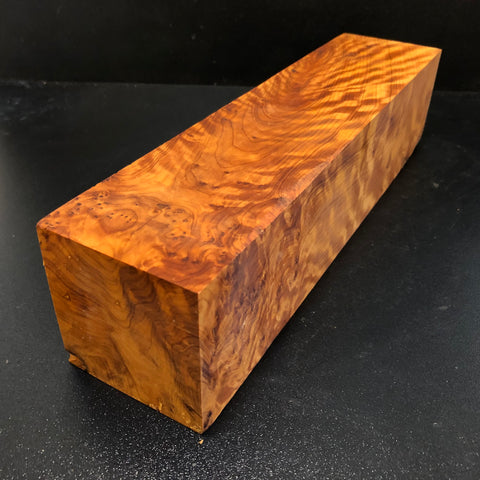 3"x3"x12 Thuya Burl Wood Spindle Turning Blank (#00678)