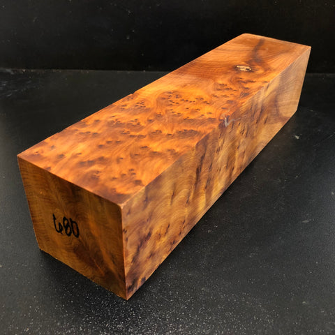 3"x3"x12 Thuya Burl Wood Spindle Turning Blank (#00680)