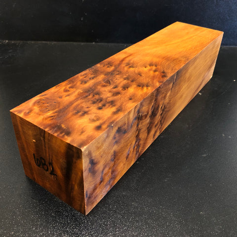 3"x3"x12 Thuya Burl Wood Spindle Turning Blank (#00682)