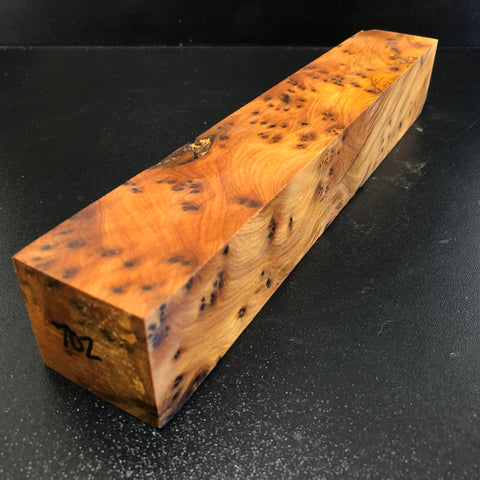 2"x2"x12" Thuya Burl Wood Spindle Turning Blank (#00702)