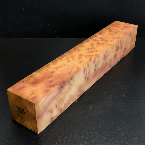 2.75x2.75x16" Camphor Burl Wood Spindle Turning Blank (#00735)