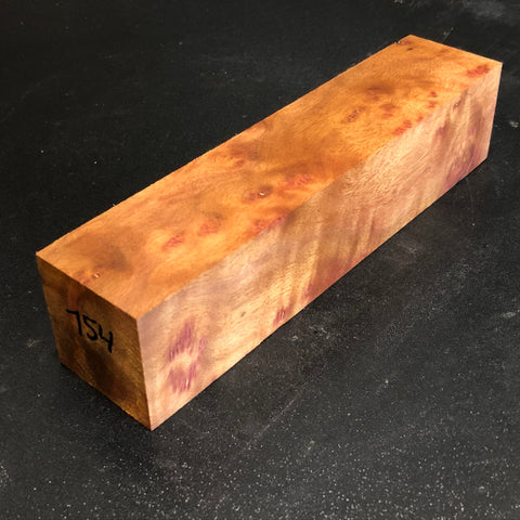 1.5"x1.5"x7.5" Camphor Burl Wood Spindle Turning Blank (#00754)