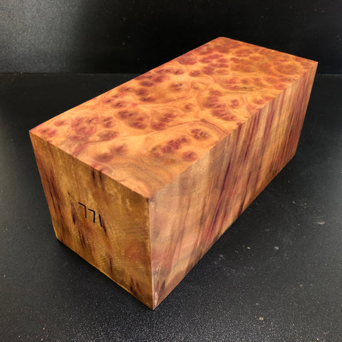 4"x4"x9" Camphor Burl Wood Spindle Turning Blank (#00771)