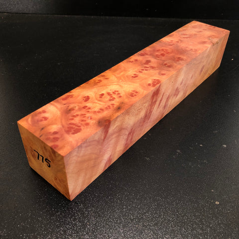 2"x2"x10.5" Camphor Burl Wood Spindle Turning Blank (#00775)