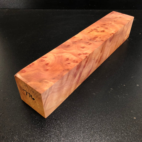 2"x2"x10.5" Camphor Burl Wood Spindle Turning Blank (#00776)