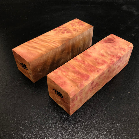 1.5"x1.5"x5" Camphor Burl Wood (2pcs) Turning Spindle Blank (#00788)