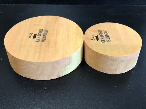 7"x2" & 5"x2" KD Exhibition Grade Yellowheart (3pcs) Wood Bowl Turning Blank (#00815)