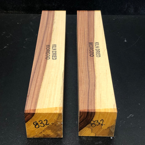 2"x2"x12" KD Spalted Morado (2pcs) Wood Spindle Turning Blank (#00832)