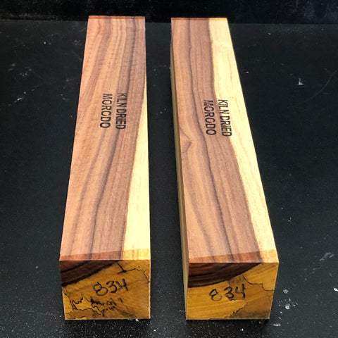 2"x2"x12" KD Spalted Morado (2pcs) Wood Spindle Turning Blank (#00834)