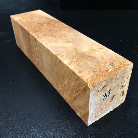 3"x3"x10" KD Maple Burl Wood Spindle Turning Blank (#0037)