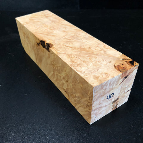 3"x3"x9" KD Maple Burl Wood Spindle Turning Blank (#0040)