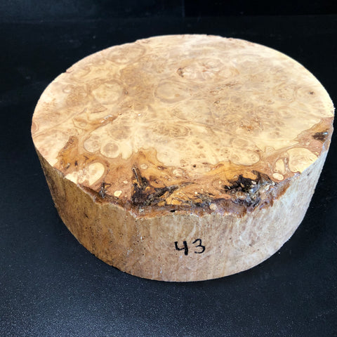 8"x3" KD Maple Burl Wood Bowl Turning Blank (#0043)