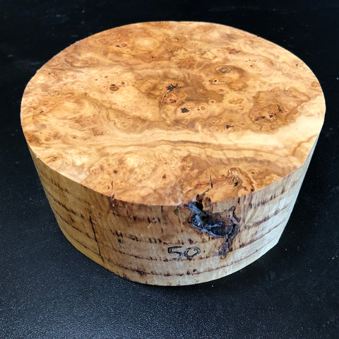 6.5"x3" KD Maple Burl Wood Bowl Turning Blank (#0050)