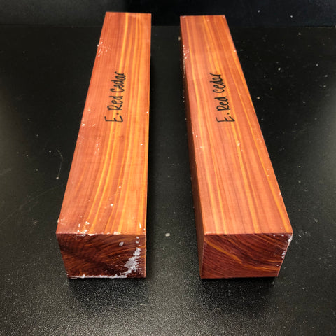 2"x2"x12" KD Eastern Red Cedar (2pcs) Wood Spindle Turning Blank (#0027)