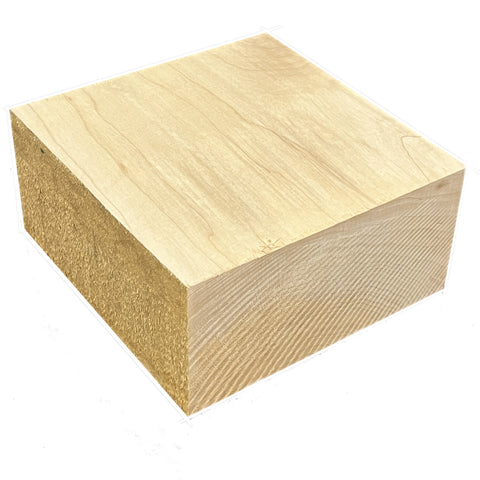 7"x7"x4" KD Soft Maple Square Wood Bowl Turning Blank