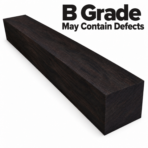 1.5"x1.5"x11"-12" KD B Grade African Blackwood Spindle Blanks May contain Defects