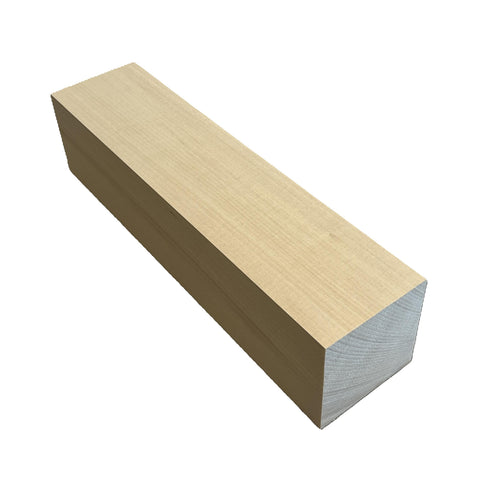 4"x4"x12" KD Basswood Wood Spindle Turning Blank