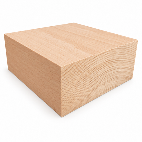 5"x5"x3" KD Beech Wood Square Turning Blank