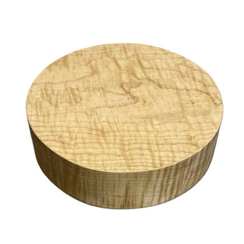 9"x2" KD Curly Hard Maple Wood Platter Turning Blank