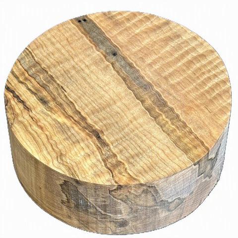 5"x2" KD Curly Ambrosia Maple Wood Bowl Turning Blank