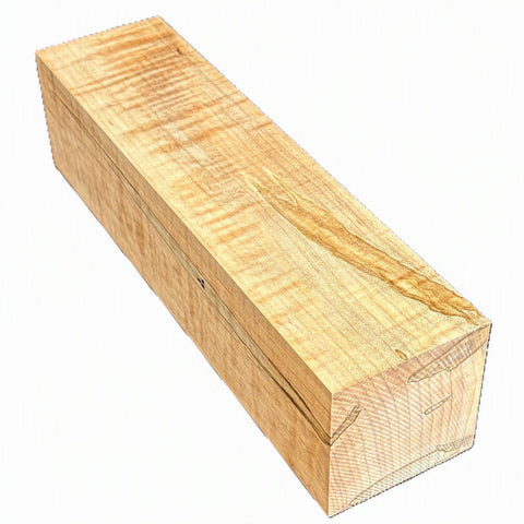 2"x2"x18" KD Curly Ambrosia Maple Wood Spindle Turning Blank