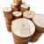 Original unfinished curly soft maple turning blanks on a white background