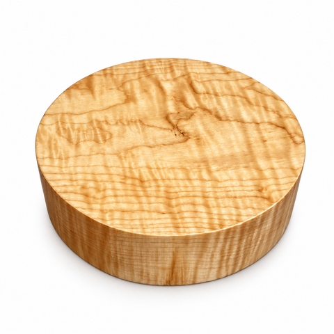 7"x2" KD Curly Hard Maple Wood Platter Turning Blank