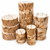 Heavy figure ambrosia maple bowl turning blanks stacked on a white background