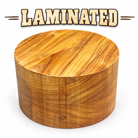 7"x4" KD Canarywood 2 PIECE LAMINATED Wood Bowl Turning Blank