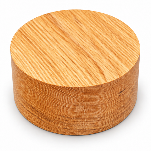 Red oak bowl blank with simulated clear satin finish to illustrate natural grain and color