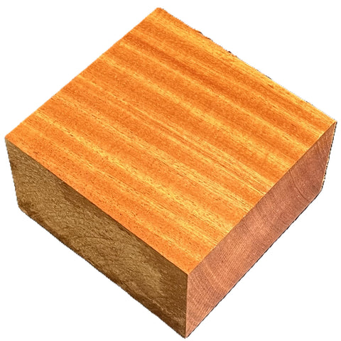 5"x5"x3" KD Ribbon Sapele Square Wood Bowl Turning Blank