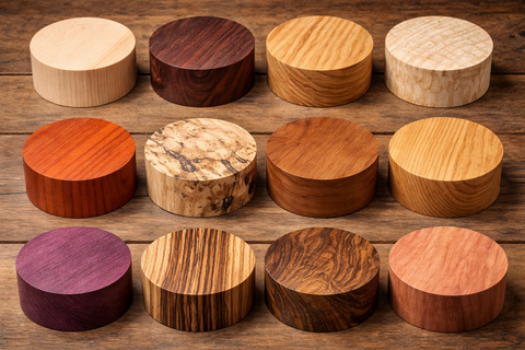 Variety Pack of 12) 6x2 KD Bowl Blanks 12 different exotic and domestic woods! $130+ value (May contain some square bowl blanks)