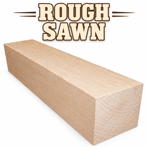 4"x4"x12" KD Hard Maple Wood Spindle Turning Blank (Rough Sawn)