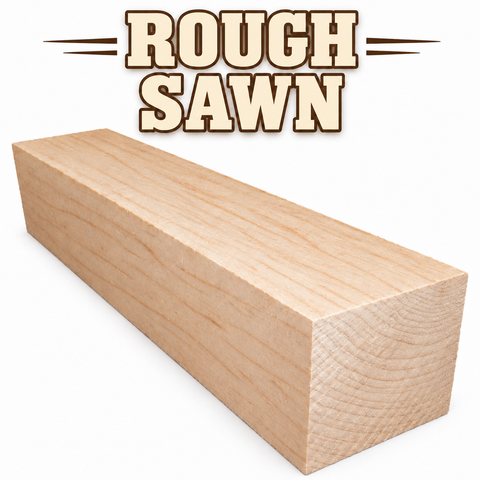 5"x5"x12" KD Soft Maple Wood Spindle Turning Blank (Rough Sawn)