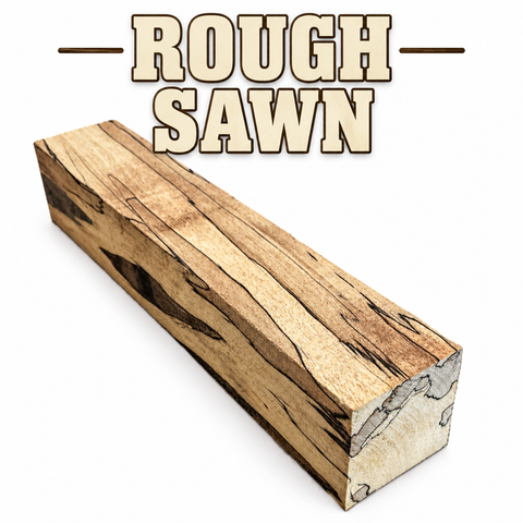 2"x2"x12" KD Spalted Hard Maple Wood Spindle Turning Blank (Rough Sawn)