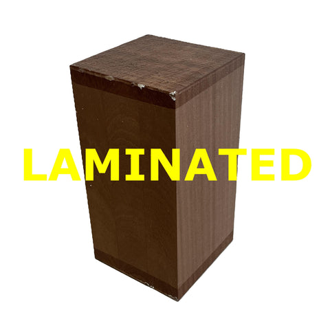 8"x8"x12" KD Sapele 4 PIECE LAMINATED (HAS SOME DEFECTS)  Wood Vessel Vase Urn Turning Blank
